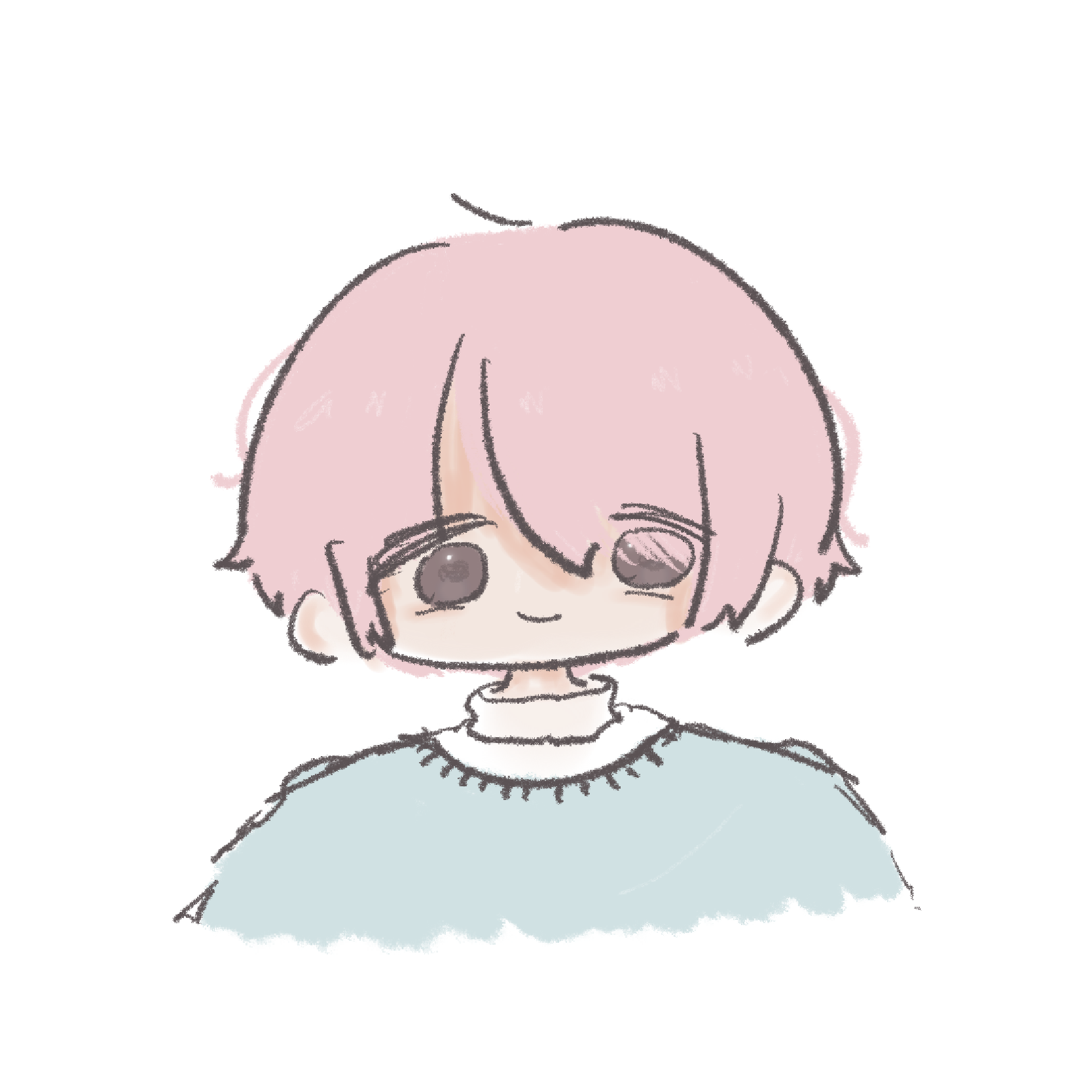 ピンク系の配色 男の子のゆるいイラスト 背景透過あり ゆるいせかい